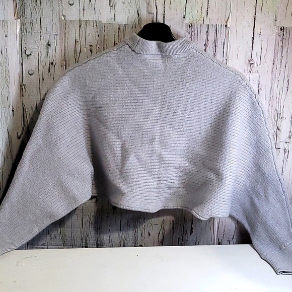 Wilfred Free Lolan Grey Sweater Cropped, oversized, merino-wool sweater2 - Picture 3 of 13